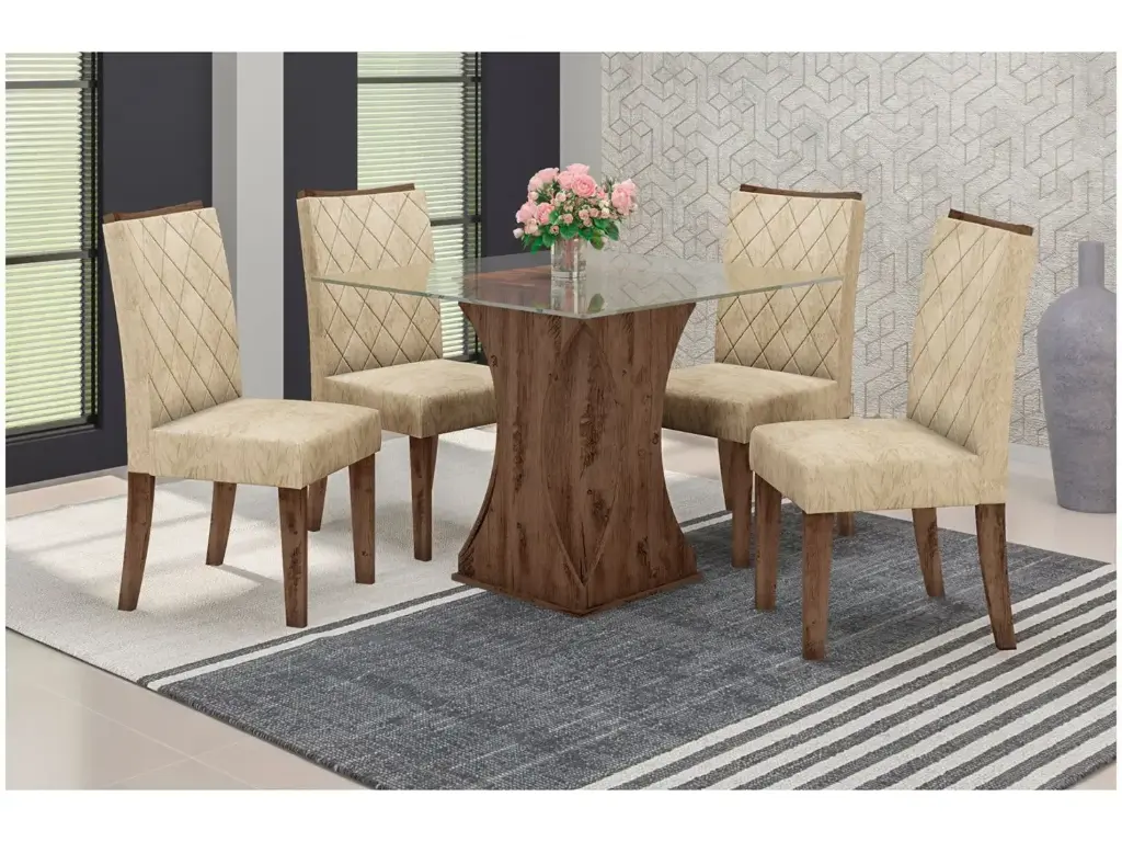 Conjunto mesa + 4 cadeiras para cozinha
