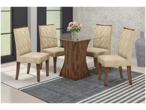 Conjunto mesa + 4 cadeiras para cozinha